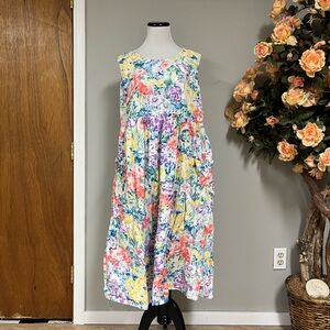 Motherhood Pink and Blue Sleeveless Sundress